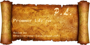 Prommer Léna névjegykártya
